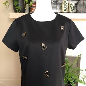 90s Vintage Jeweled Shift Dress